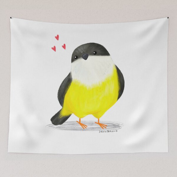 Item preview, White Collared Manakin Bird in love designed and sold by julianamotzko.