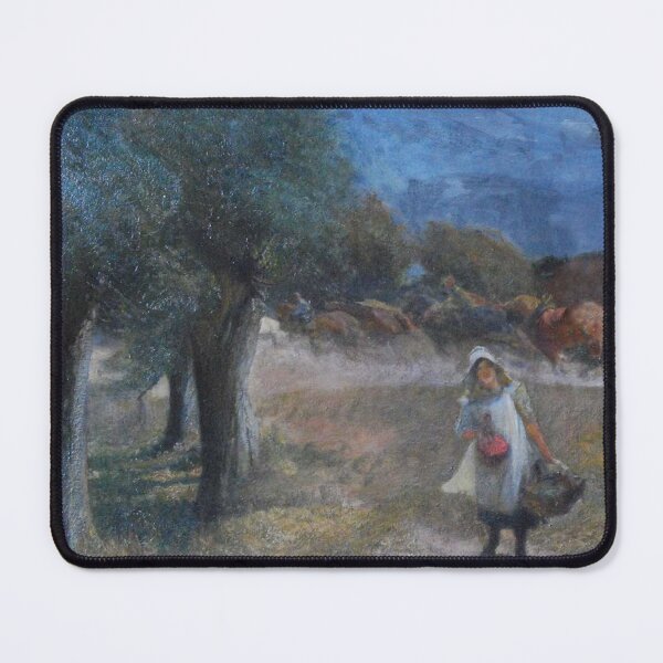 Item preview, Orchard with horses and young girl vintage art by Edgar Bundy designed and sold by Vintage Designs +.