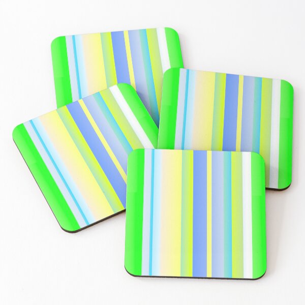 Item preview, Yellow green blue striped pattern designed and sold by lausn.