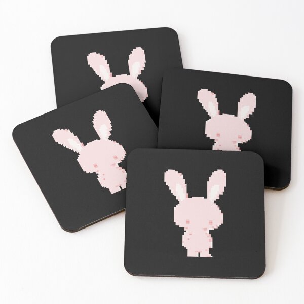 Item preview, Cute pixel art pink bunny designed and sold by PrintsyGal.