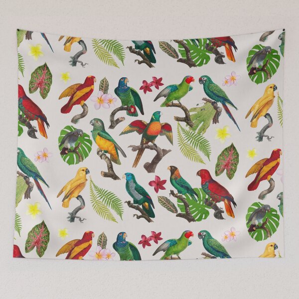 Item preview, Colorful Tropical Parrots, Leaves & Flowers  designed and sold by idovedesign.