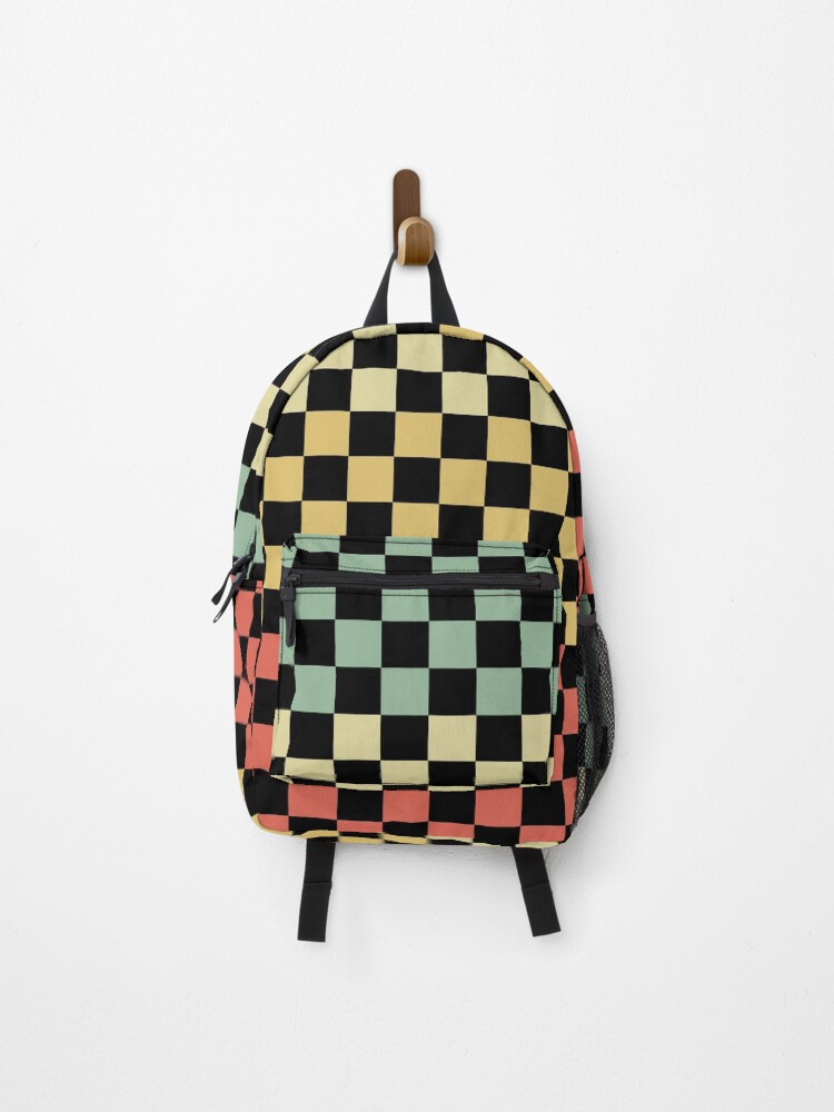 Thumbnail 1 of 3, Backpack, Retro Colors Checked Pattern designed and sold by Dan66.