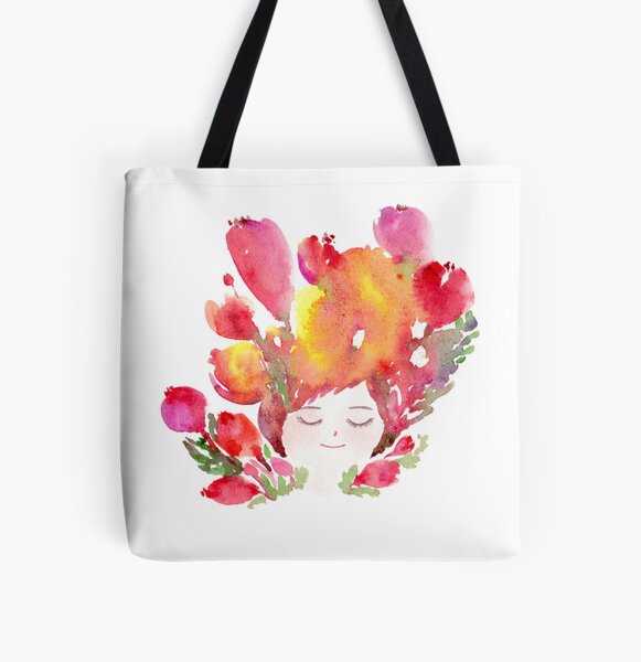Dreaming about Flowers All Over Print Tote Bag