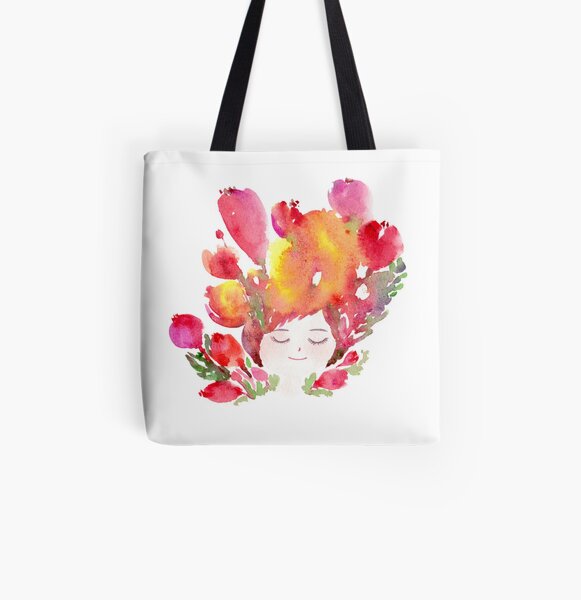 Dreaming about Flowers All Over Print Tote Bag