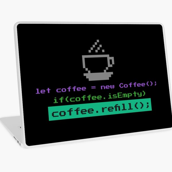 Computer Geek Born To Code Coffee Code Laptop Skin