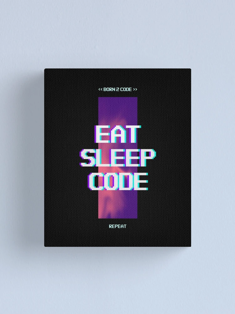 Thumbnail 1 of 3, Canvas Print, Computer Geek Born To Code Simple Code designed and sold by ComputerGeeksTs.