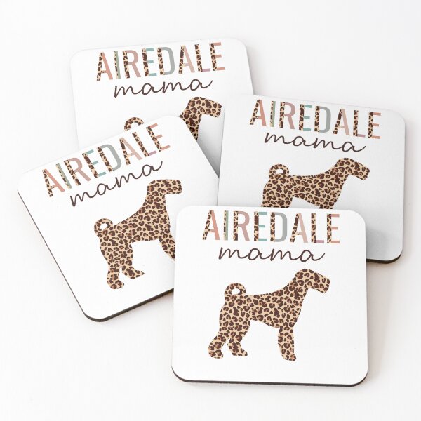 Artikelvorschau, Airedale Mama mit Leopardenmuster Airedale Terrier Hundemama Premium entworfen und verkauft von JokeGysen.