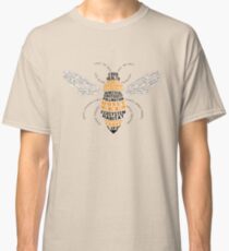 Honey Bee Word Cloud with Wings Classic T-Shirt