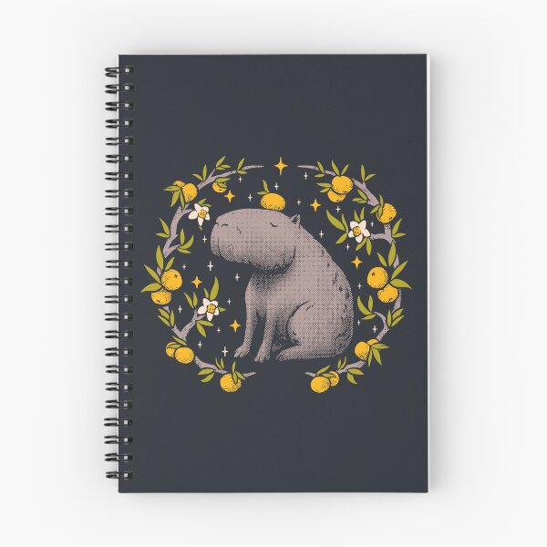 Item preview, Capybara Cottagecore Aesthetic Chilling With Orange on Head | Goblincore Capy Yuzu Citrus Fruit Blossom Flowers Meditating - Dreamcore Fairytale Mycology Fungi Shrooms Forager Foraging Pet Mat Bandana designed and sold by Any Color Designs.