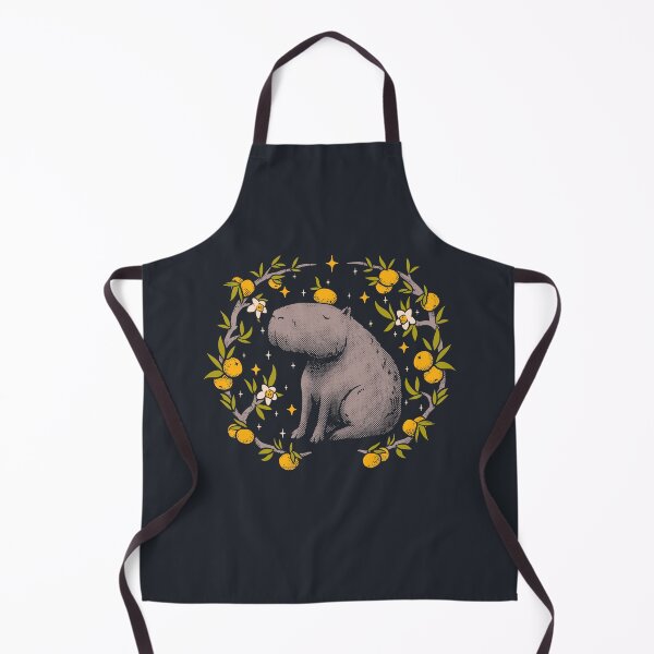 Item preview, Capybara Cottagecore Aesthetic Chilling With Orange on Head | Goblincore Capy Yuzu Citrus Fruit Blossom Flowers Meditating - Dreamcore Fairytale Mycology Fungi Shrooms Forager Foraging Pet Mat Bandana designed and sold by Any Color Designs.