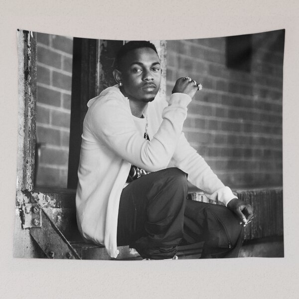 Item preview, Damn Portrait On Stairs Rap Singer Aesthtetic Poster designed and sold by cruzzzack.
