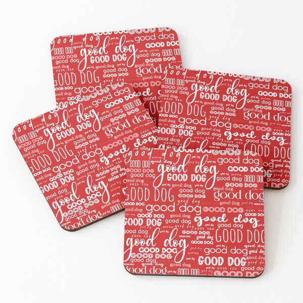 Item preview, Good Dog Cute Typography for Good Dogs or Confused Cats in Red and White designed and sold by kierkegaard.