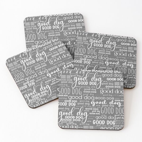 Item preview, Good Dog Cute Typography for Good Dogs or Confused Cats in Dark Grey and White designed and sold by kierkegaard.