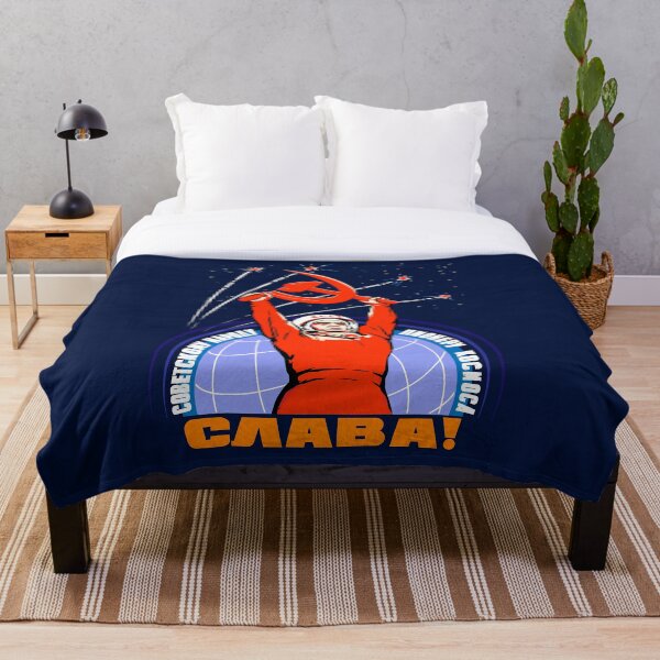 Soviet Propaganda. Yuri Gagarin Throw Blanket