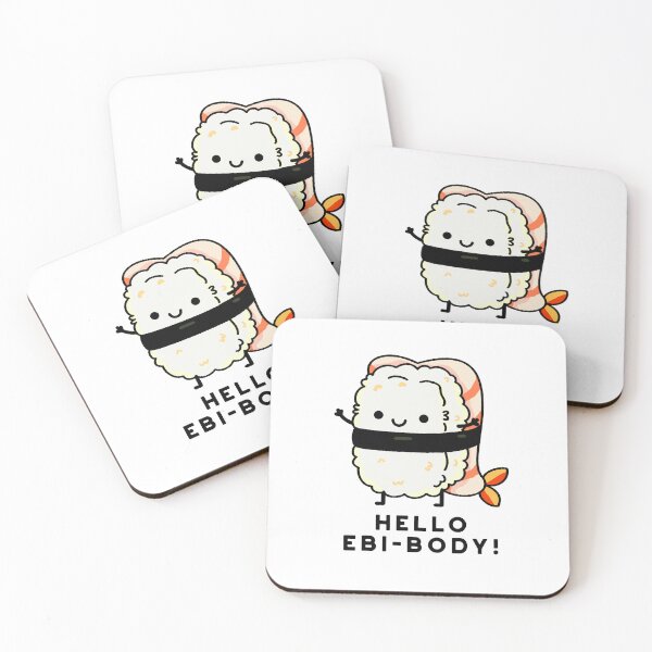 Item preview, Hello Ebi-body Funny Ebi Sushi Puns  designed and sold by punnybone.