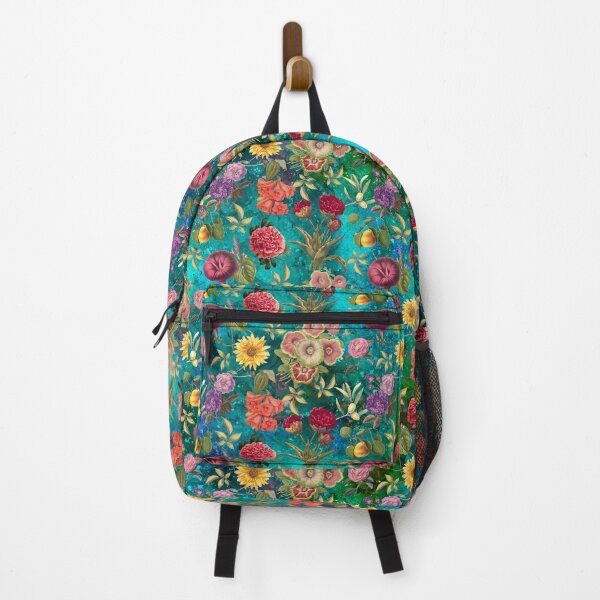 Item preview, Vintage flowers and roses exotic summer garden, botanical pattern, floral illustration, turquoise green vintage floral designed and sold by ZeinabTaha.