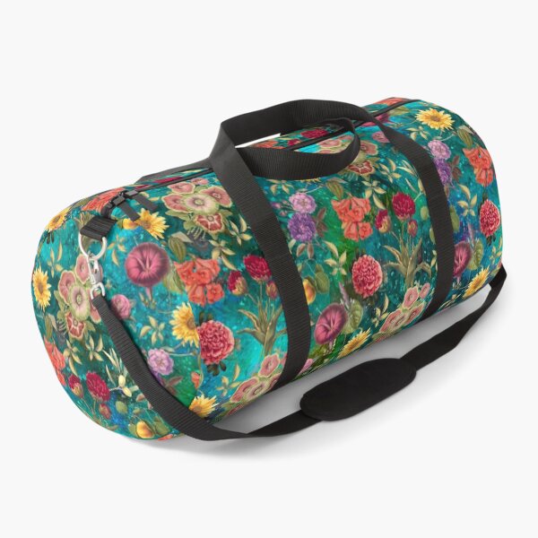 Item preview, Vintage flowers and roses exotic summer garden, botanical pattern, floral illustration, turquoise green vintage floral designed and sold by ZeinabTaha.