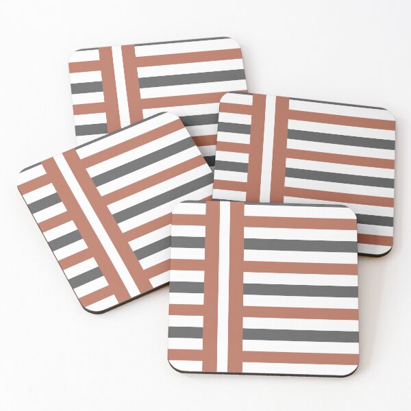 Item preview, Brown Grey White Stripe Pattern designed and sold by inquestyle.