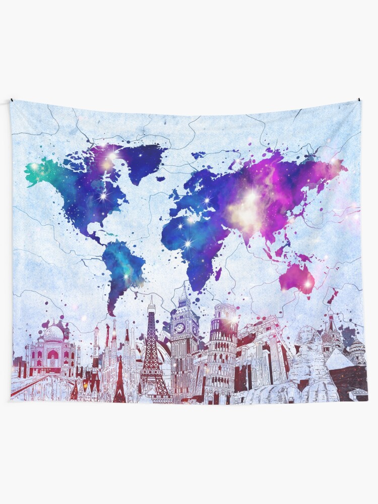 Alternate view of world map Tapestry