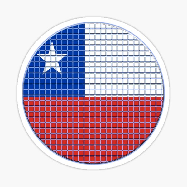 Chile Flag Rounded - Squares Pixel Sticker