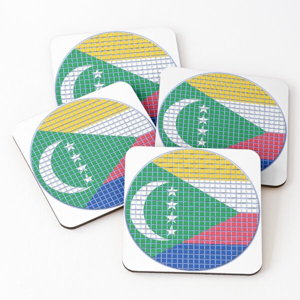 Item preview, Comoros Flag Rounded - Squares Pixel  designed and sold by MoonElite.
