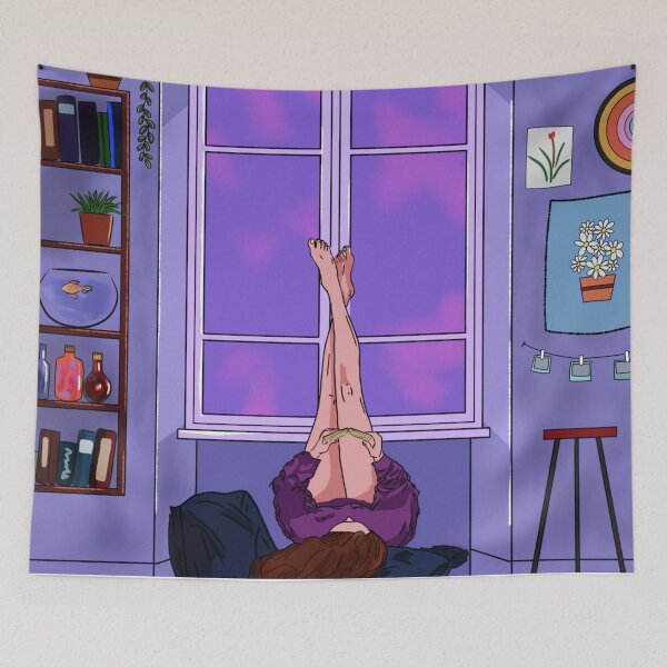 Item preview, Aesthetic Late Night Lonely Book Lover Vibes Lofi Art designed and sold by Chira23.