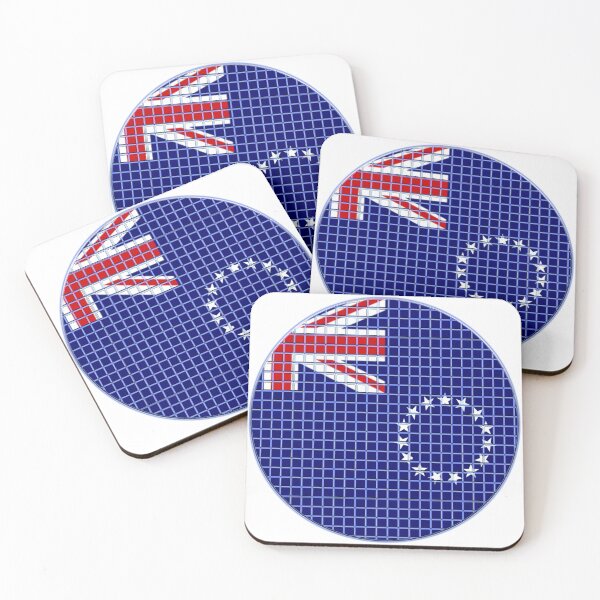 Item preview, Cook Islands Flag Rounded - Squares Pixel  designed and sold by MoonElite.