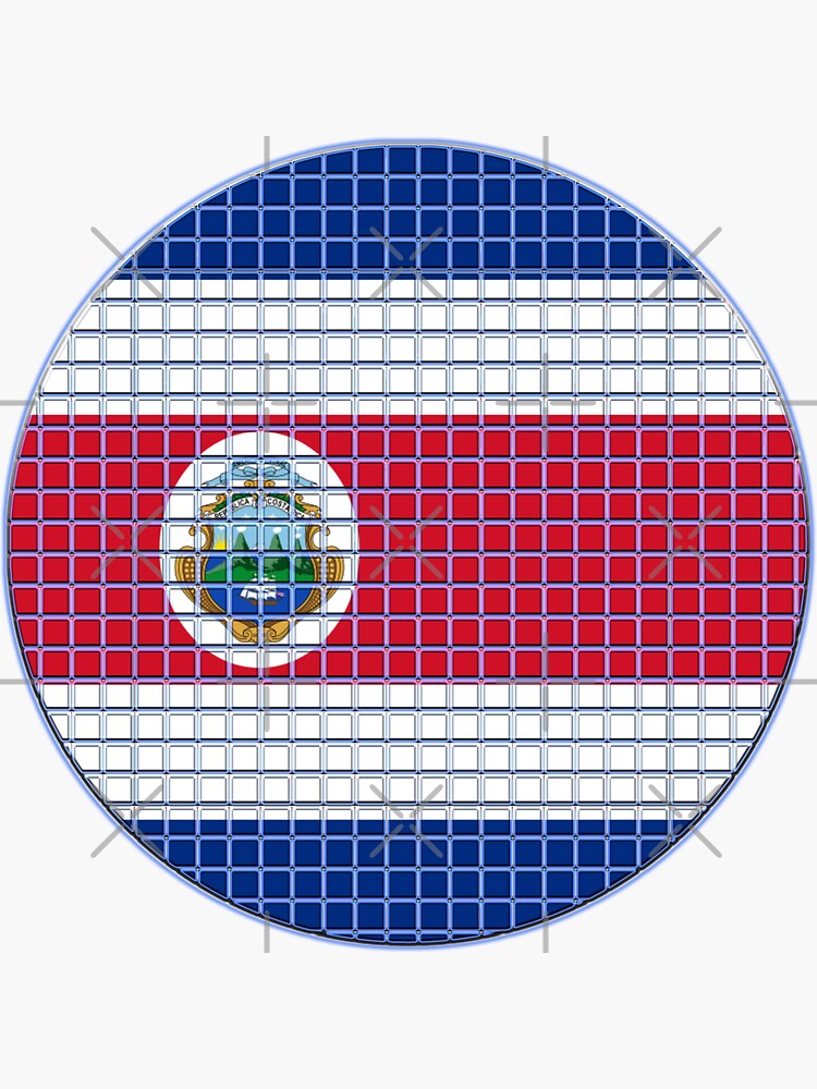 "Costa Rica Flag Rounded Squares Pixel " Sticker for Sale by