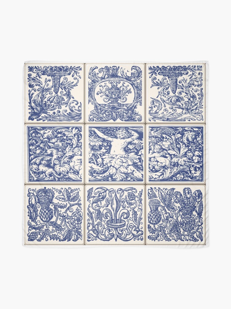 Thumbnail 2 of 3, Scarf, Azulejo Lisbon Azulejos Lisboa designed and sold by aurielaki.