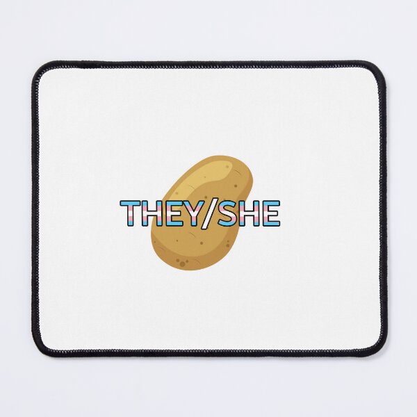 Item preview, Pronoun potato they/she- trans flag designed and sold by CottonCandyCole.