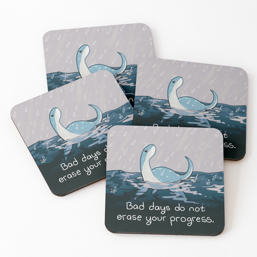 "Bad Days Do Not Erase Your Progress" Rainy Loch Ness Nessie Magnet