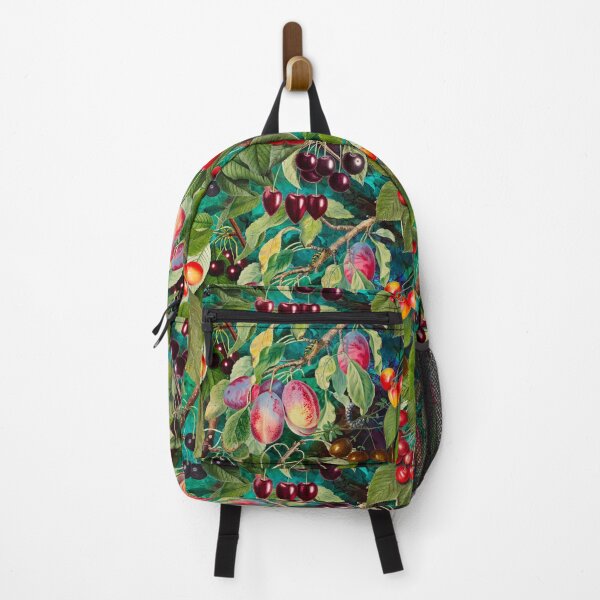Item preview, Exotic tropical floral leaves and fruits, botanical pattern, tropical plants, turquoise fruit pattern designed and sold by ZeinabTaha.