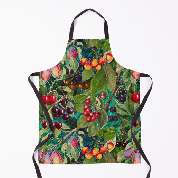 Item preview, Exotic tropical floral leaves and fruits, botanical pattern, tropical plants, turquoise fruit pattern designed and sold by ZeinabTaha.