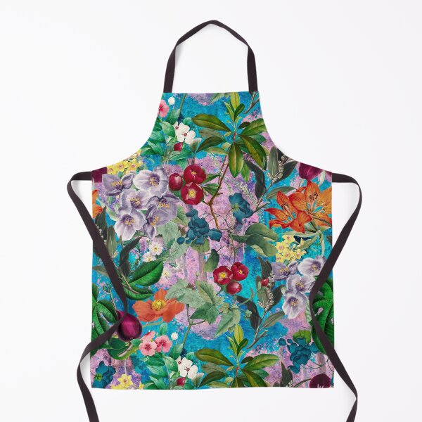 Item preview, Exotic flowers and leaves heaven, leaves and flowers tropical pattern, botanical illustration, pink turquoise floral illustration designed and sold by ZeinabTaha.