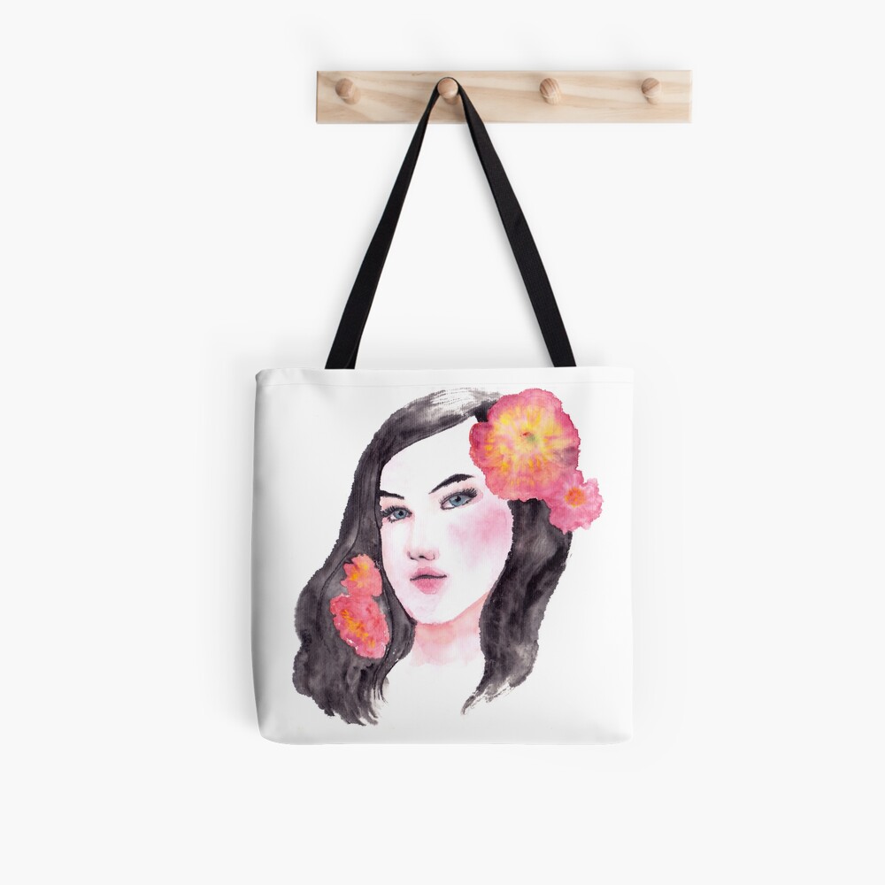 Hibiscus Girl Tote Bag