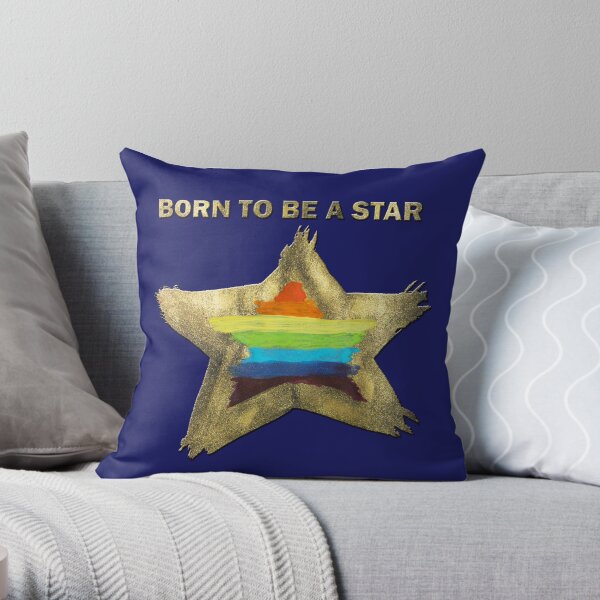 GOLDEN star BORN TO BE A STAR 4 Throw Pillow