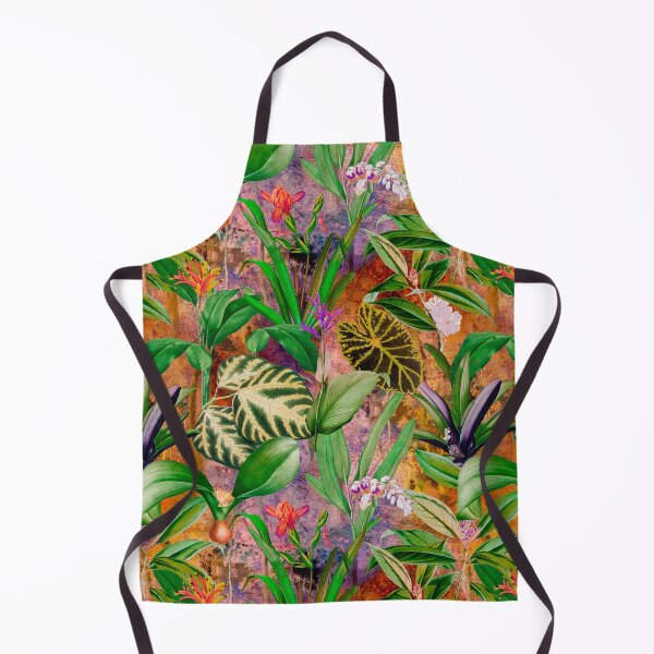 Item preview, Exotic tropical foliage, leaves and flowers tropical pattern, botanical illustration, yellow floral illustration designed and sold by ZeinabTaha.