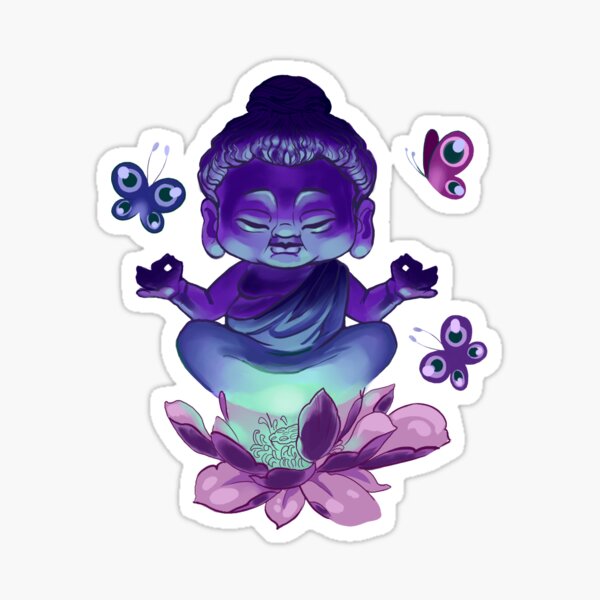 Baby Buddha Zen Meditation Hippie Spiritual Sticker - Psychonautica