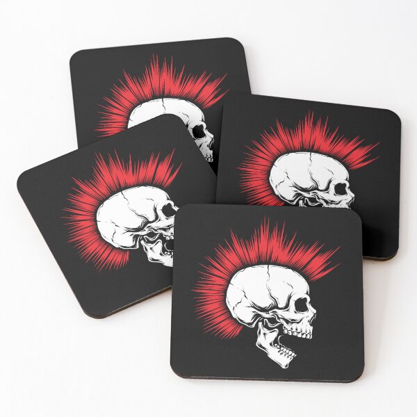 Item preview, Skull Punk with Red Mohawk designed and sold by Ikaroots.