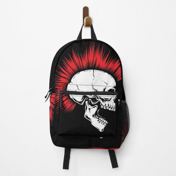 Item preview, Skull Punk with Red Mohawk designed and sold by Ikaroots.