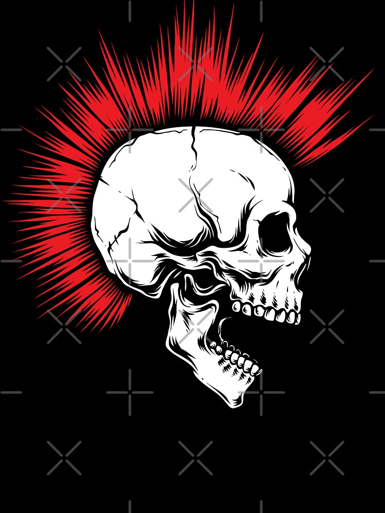 Skull Punk with Red Mohawk Skull Punk with Red Mohawk