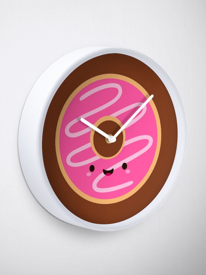 Alternate view of Cute Happy Pink Donut Clock