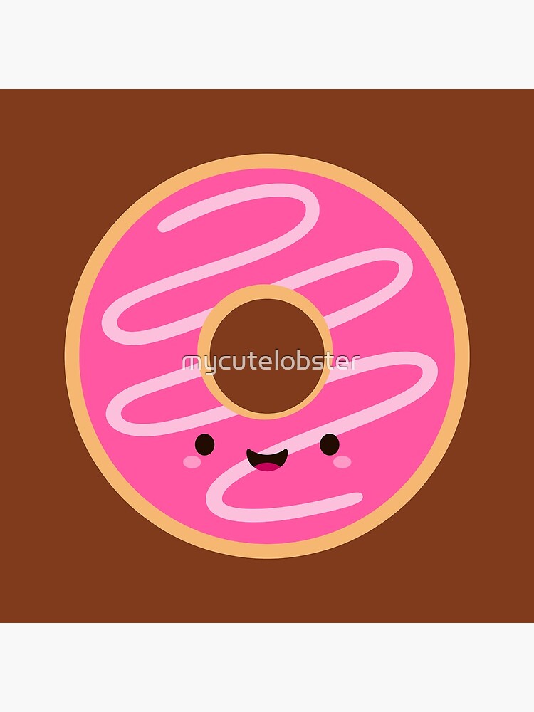 Cute Happy Pink Donut by mycutelobster
