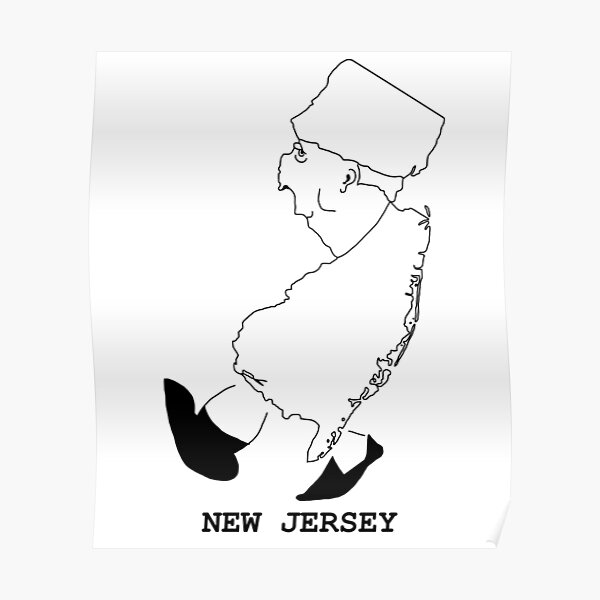 "A funny map of New Jersey 3" Poster for Sale by funnymaps  Redbubble