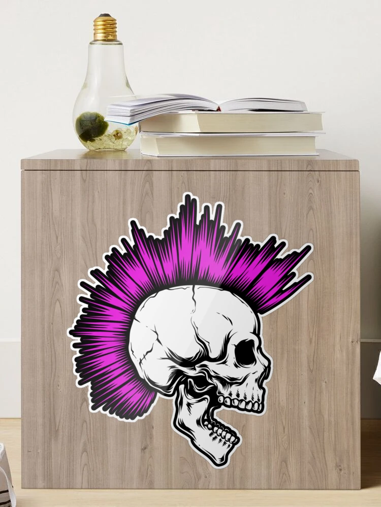 Skull Punk with Fuchsia Pink Mohawk