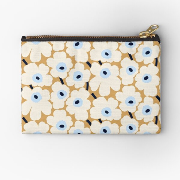 marimekko unikko white color design, pattern, marimekko Zipper Pouch
