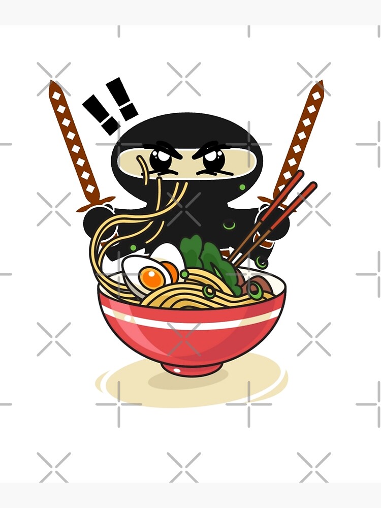Ninja warrior cartoon mascot come ramen noodle palavra japonesa significa  ramen