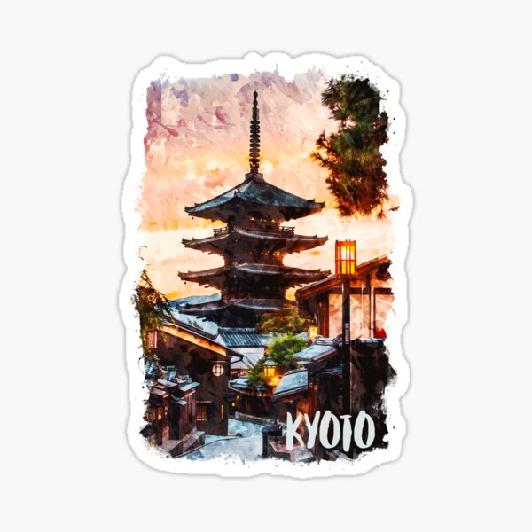 Artikel-Vorschau von Kyoto Japan city watercolor, designt und verkauft von chrlalexandru.