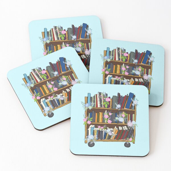 Item preview, Pink and Blue Floral Bookstack designed and sold by CAT-LUVERS.