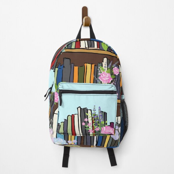 Item preview, Pink and Blue Floral Bookstack designed and sold by CAT-LUVERS.